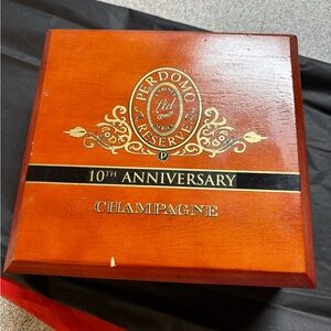 Perdomo Reserve 10th Anniversary Cigar Champagne Box empty of course